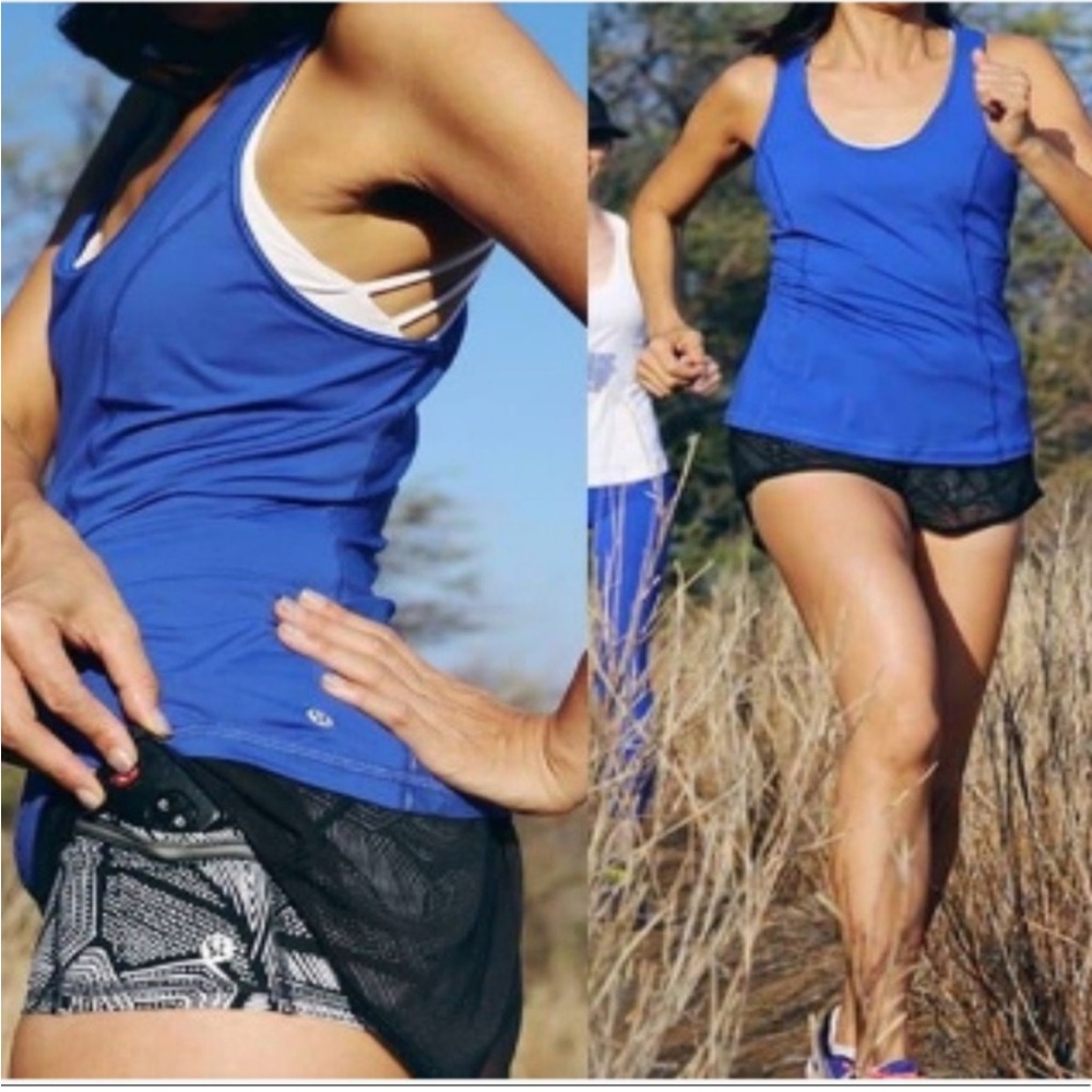 lululemon athletica Blue and Black Women Shorts